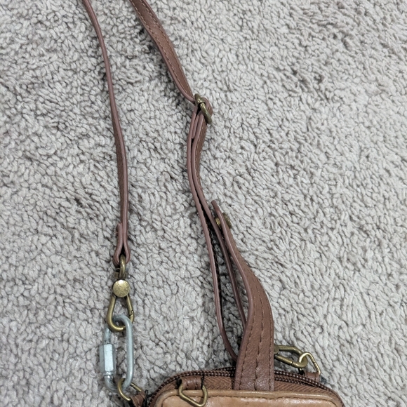 The Sak Brown Leather Crossbody Wallet Embossed Design - Picture 9 of 16